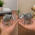 Silver Elephant Pair Showpiece for Home Decor