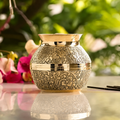Antique Golden Engraved Brass Lota for Puja