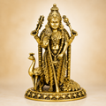 Lord Murugan Brass Idol with Peacock