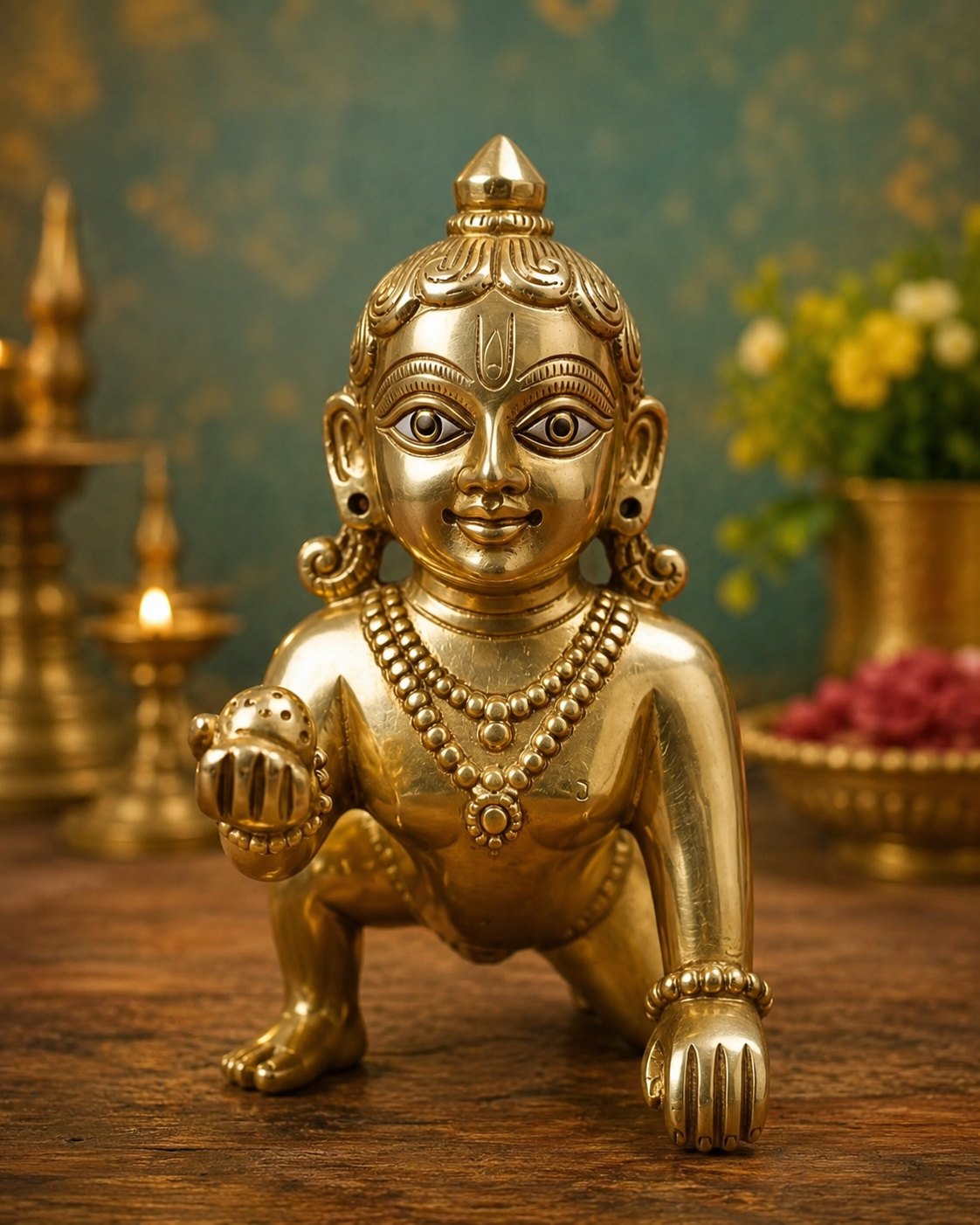 Golden Bal Krishna Laddu Gopal Idol
