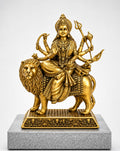 Golden Goddess Durga Ji Idol on Lion for Home Temple