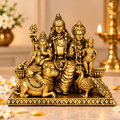 Golden Shiva Parvati Family Decorative Idol