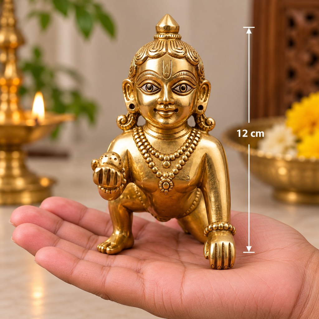 Golden Bal Krishna Laddu Gopal Idol